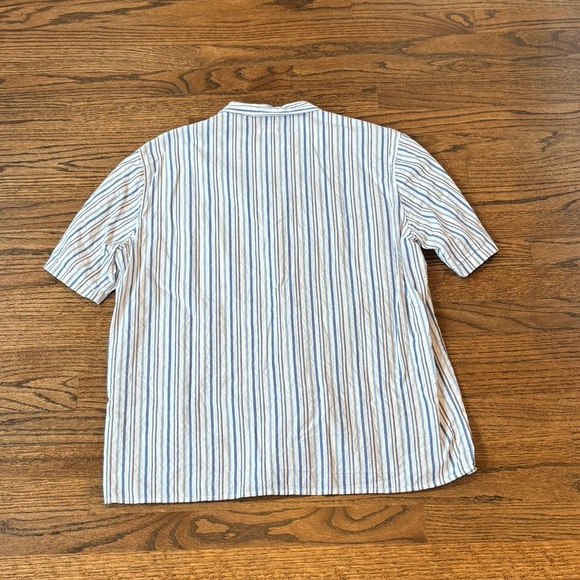 Arpenteur Blue & White Striped Pyjama Vacation Shirt - Men’s Size Large - Picture 3 of 5